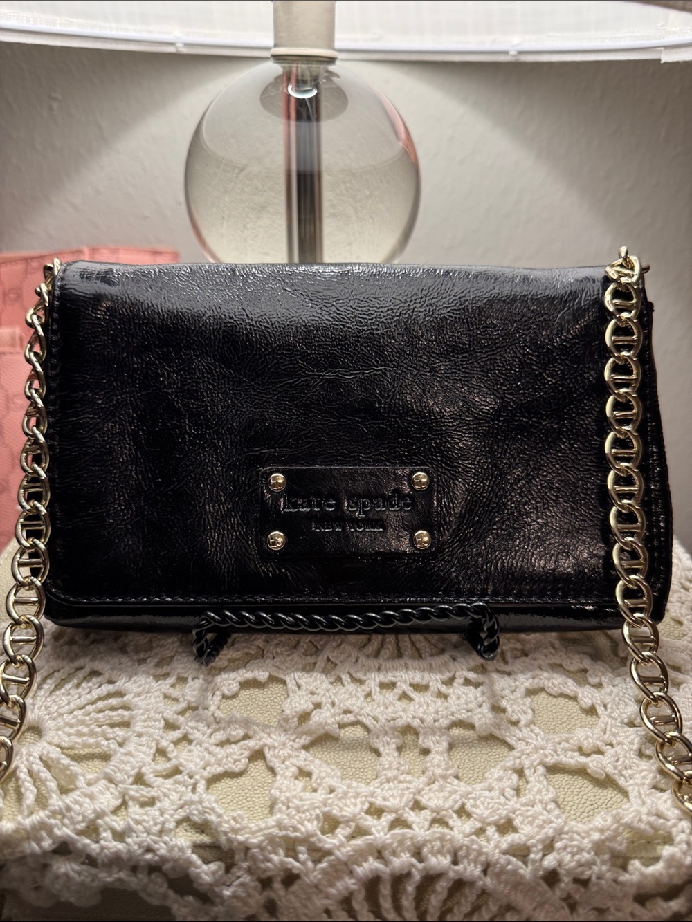 kate spade Flicker Monette Black Patent Leather Shoulder Bag - Picture 4 of 14
